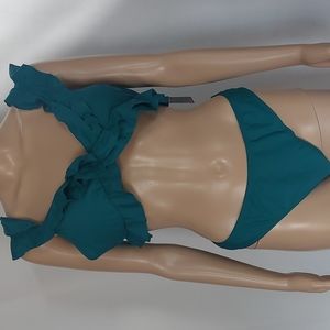 Shekini women's set two piece Green ruffle Bikini  size XL